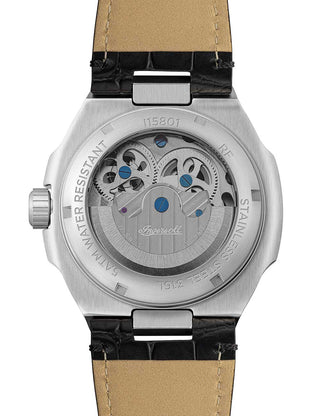 Angle shot of Ingersoll 1892 I15801 Black Leather Unisex Watch on white background