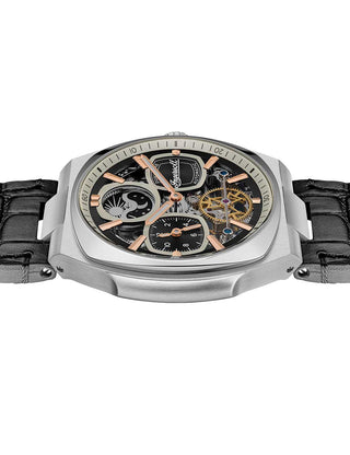 Angle shot of Ingersoll 1892 I15801 Black Leather Unisex Watch on white background
