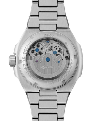 Angle shot of Ingersoll 1892 I15802 Black Dial Silver Stainless Steel Unisex Watch on white background