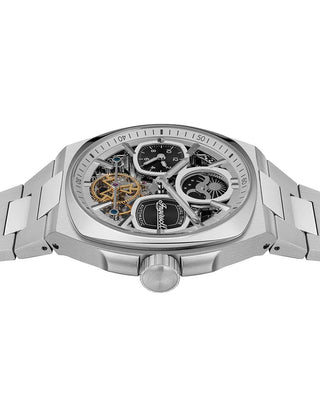 Angle shot of Ingersoll 1892 I15802 Black Dial Silver Stainless Steel Unisex Watch on white background