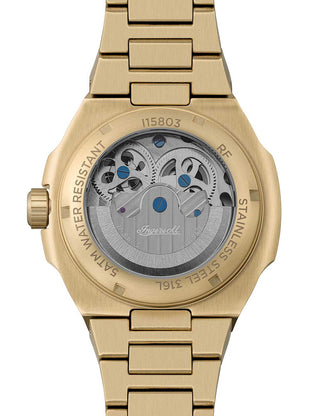 Angle shot of Ingersoll 1892 I15803 Gold Stainless Steel Unisex Watch on white background