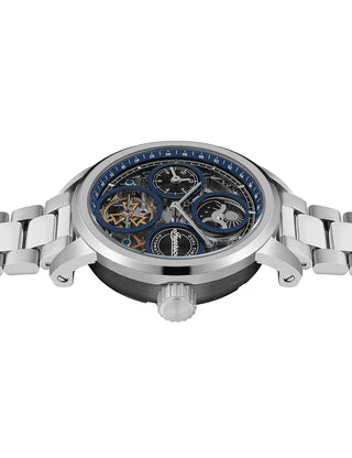 Angle shot of Ingersoll 1892 I16003 Blue Dial Silver Stainless Steel Unisex Watch on white background