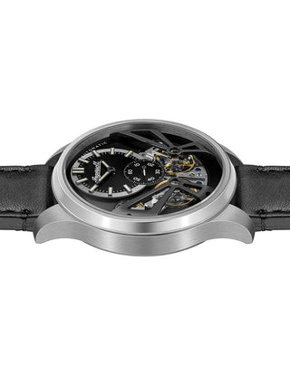 Angle shot of Ingersoll 1892 I16101 Black Leather Unisex Watch on white background
