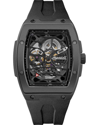 Front view of Ingersoll 1892 I16201 Black Silicone Unisex Watch on white background