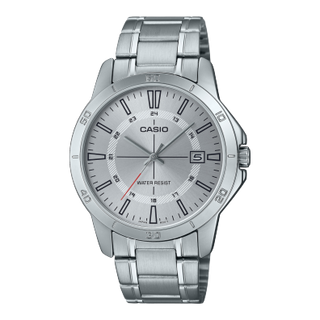 Front view of Casio MTP-V004D-7C Mens Watch on white background