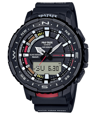 Front view of Casio Pro Trek PRT-B70-1 Mens Watch on white background