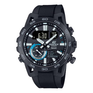 Front view of Casio Edifice ECB-40PB-1A Mens Watch on white background