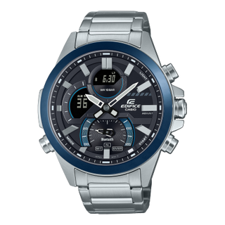 Front view of Casio Edifice ECB-30DB-1A Mens Watch on white background