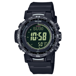 Front view of Casio Pro Trek PRW-35Y-1B Mens Watch on white background