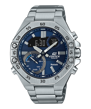 Front view of Casio Edifice ECB-10D-2A Mens Watch on white background