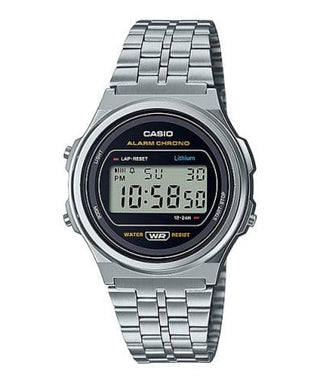 Front view of Casio A171WE-1A Mens Watch on white background