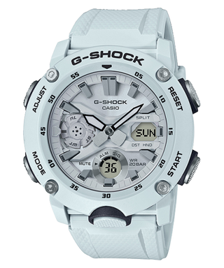 Front view of Casio G-Shock GA-2000S-7A Mens Watch on white background