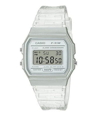 Front view of Casio Vintage F-91WS-7 Womens Watch on white background