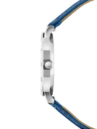 Angle shot of Jowissa J2.275.M White Dial Blue Leather Womens Watch on white background