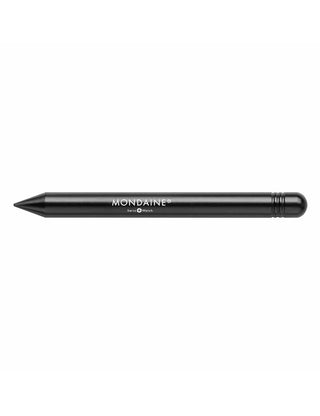 Angle shot of Mondaine MST.41020.LBV.2SE Black Leather Unisex Watch on white background