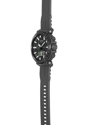 Angle shot of Casio Pro-Trek PRW-6621Y-1ER Black Resin Mens Watch on white background