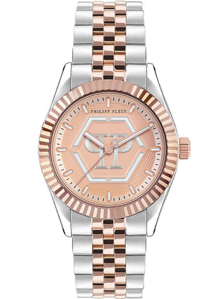 Front view of Philipp Plein PW2BA0423 Rose Gold Stainless Steel Womens Watch on white background