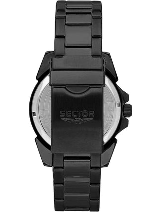 Angle shot of Sector R3253276006 Black Stainless Steel Unisex Watch on white background