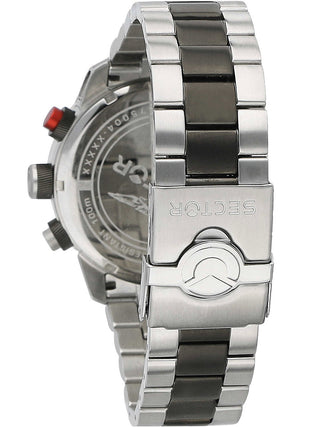 Angle shot of Sector R3253575006 Silver Stainless Steel Unisex Watch on white background