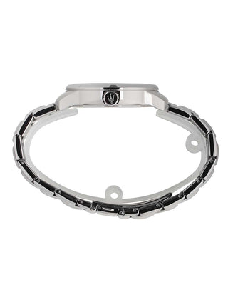 Angle shot of Maserati R8853121006 Black Dial Silver Stainless Steel Unisex Watch on white background