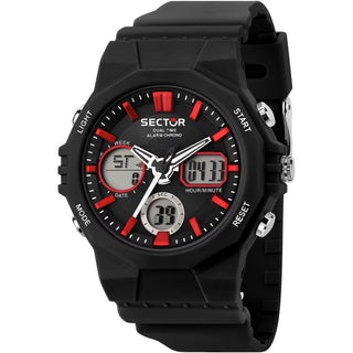 Front view of Sector Chronograph R3251238001 Black Silicone Unisex Watch on white background