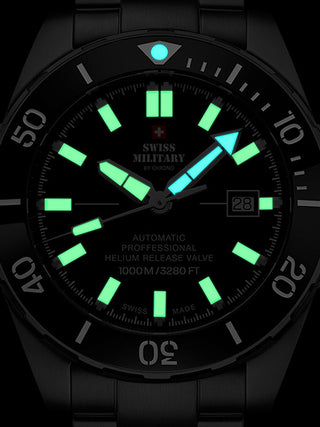 Angle shot of Swiss Military By Chrono SMA34092.04 Black Silicone Unisex Watch on white background