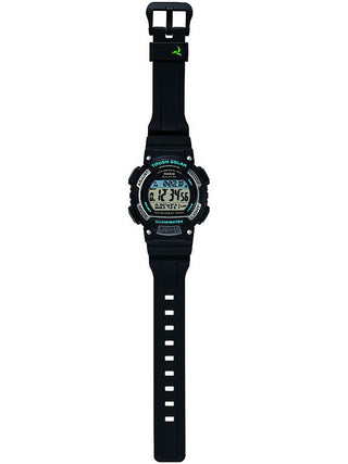 Angle shot of Casio STL-S300H-1AEF Black Resin Womens Watch on white background