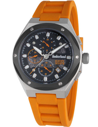 Front view of Timberland Chronograph TDWGQ2231202 Grey Dial Silicone Unisex Watch on white background