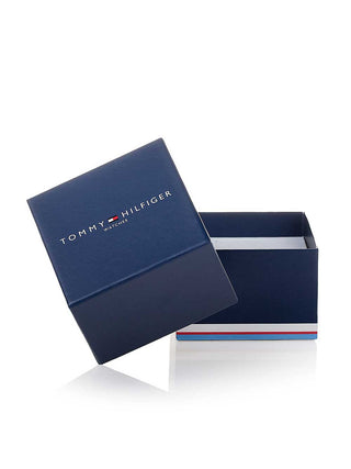 Angle shot of Tommy Hilfiger 1782277 Grey Dial Rose Gold Stainless Steel Womens Watch on white background