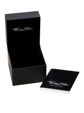 Angle shot of Thomas Sabo WA0342-202-203 Black Stainless Steel Unisex Watch on white background
