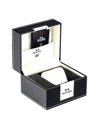 Angle shot of TW Steel Chronograph CE4020 Black Silicone Unisex Watch on white background