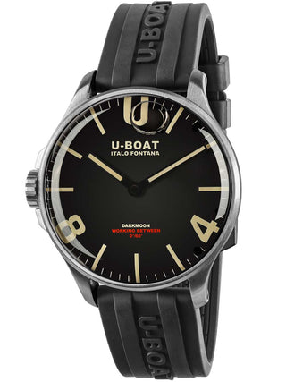 Angle shot of U-Boat 8463/B Black Unisex Watch on white background