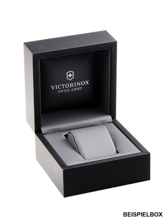 Angle shot of Victorinox 241887 Blue Dial Brown Leather Unisex Watch on white background
