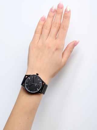 Angle shot of Thomas Sabo WA0342-202-203 Black Stainless Steel Unisex Watch on white background