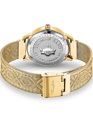 Angle shot of Thomas Sabo WA0369-264-211 Gold Stainless Steel Womens Watch on white background