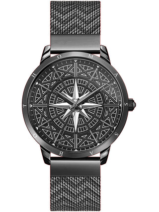 Front view of Thomas Sabo WA0374-202-203 Black Stainless Steel Unisex Watch on white background