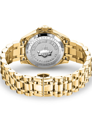Angle shot of Thomas Sabo WA0395-264-207 Mother Of Pearl Dial Gold Stainless Steel Womens Watch on white background