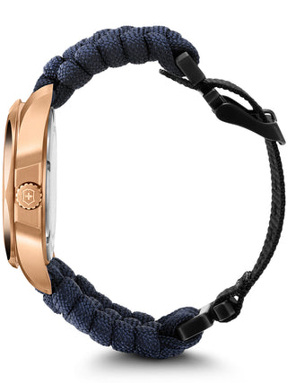 Angle shot of Victorinox 241955 Blue Textile Womens Watch on white background