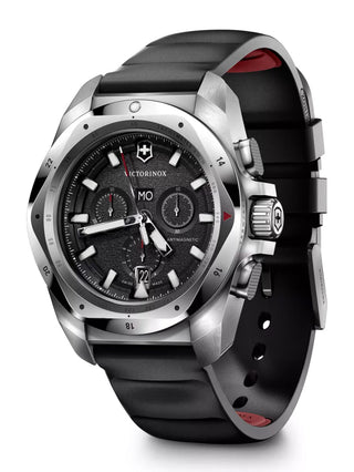 Angle shot of Victorinox Chronograph 241983 Black Unisex Watch on white background