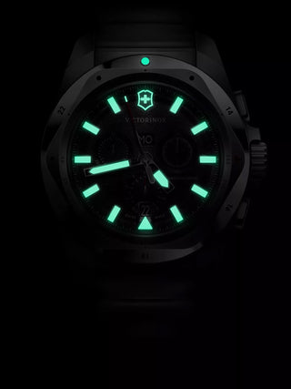 Angle shot of Victorinox Chronograph 241983 Black Unisex Watch on white background