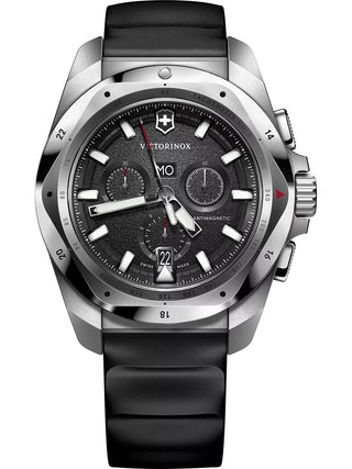 Front view of Victorinox Chronograph 241983 Black Unisex Watch on white background