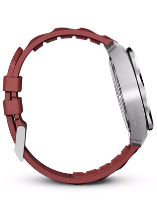 Angle shot of Victorinox Chronograph 241986 Red Dial Unisex Watch on white background