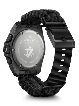 Angle shot of Victorinox Chronograph 241989.1 Black Unisex Watch on white background