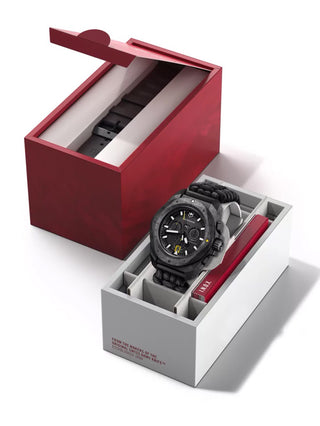 Angle shot of Victorinox Chronograph 241989.1 Black Unisex Watch on white background