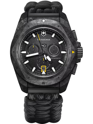 Front view of Victorinox Chronograph 241989.1 Black Unisex Watch on white background