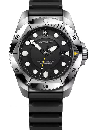 Front view of Victorinox 241990 Black Unisex Watch on white background