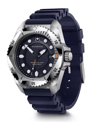 Angle shot of Victorinox 241991 Blue Unisex Watch on white background