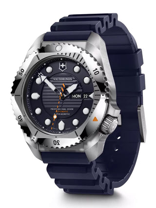 Angle shot of Victorinox 241995 Blue Unisex Watch on white background