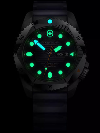 Angle shot of Victorinox 241995 Blue Unisex Watch on white background
