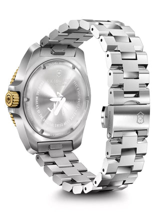 Angle shot of Victorinox 242012 Green Dial Silver Stainless Steel Unisex Watch on white background